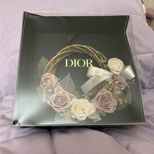 Collectors Piece! Dior Preserved Pink Rose and Gold Gift Box